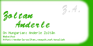 zoltan anderle business card